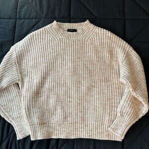 J Crew Marled Cotton-Blend Crewneck Sweater - Small